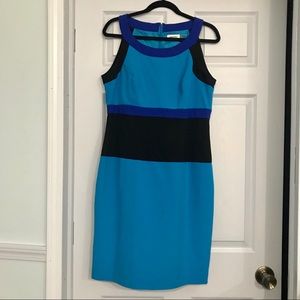 Calvin Klein Blue Color Block Dress